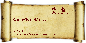 Karaffa Márta névjegykártya